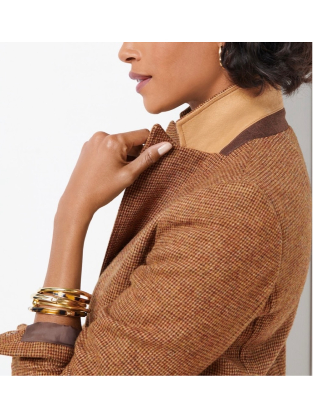 TALBOTS Classic Shetland Wool Blend Blazer - Ripen Check (Sz 14p) - Picture 3 of 8